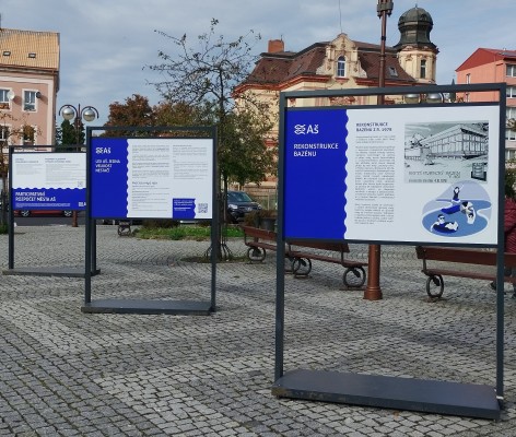 Komunikační panely na Poštovním náměstí